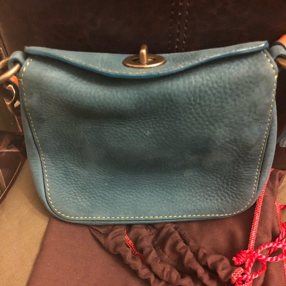 COACH Chelsea Teal Pebble Leather Mini Bag - Picture 3 of 8
